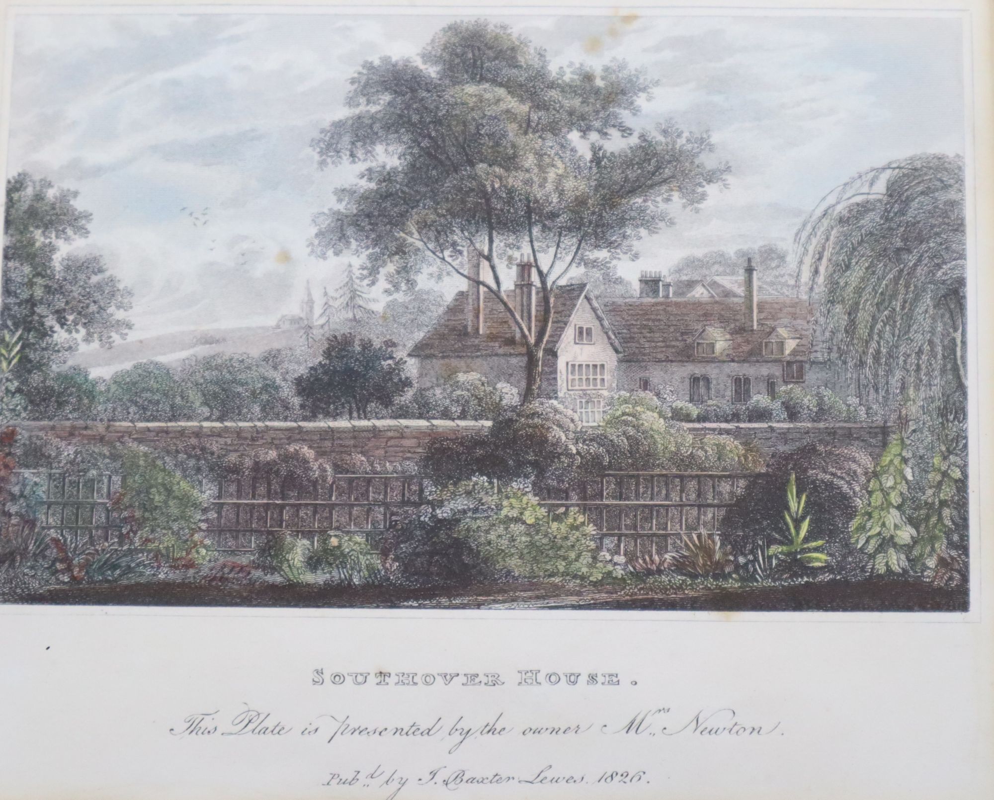 A group of seven assorted 19th century engravings, Views in and around Lewes including Russian prisoners, Lewes, Sussex, 15 x 20cm